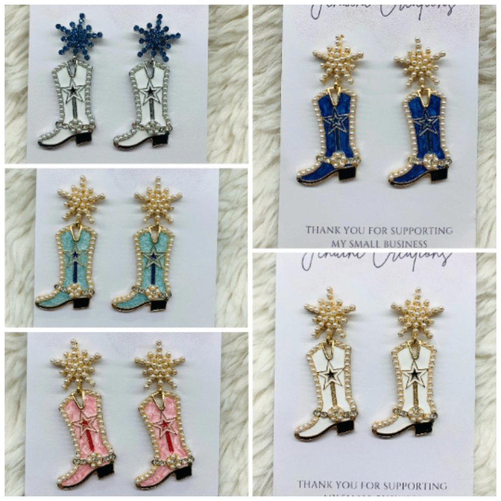 Cowboy Boots Earrings, Nashville, Bachelorette Party, Girls Night Out, Country